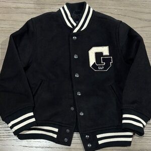 Gap Kids Varsity Logo Bomber Jacket Black Varsity Jacket size small